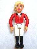 LEGO belvfem80 Belville Female - Horse Rider, White Shorts, Red Shirt, Light Yellow Hair Ponytail (7585)