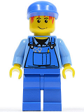 LEGO cty0050 Overalls with Tools in Pocket Blue, Blue Cap, Messy Red Hair