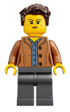 LEGO idea053 Mom, Freckles, Medium Nougat Jacket, Dark Brown Hair Swept Left Tousled