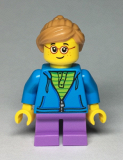 LEGO twn362 Child Girl with Dark Azure Hoodie and Ponytail